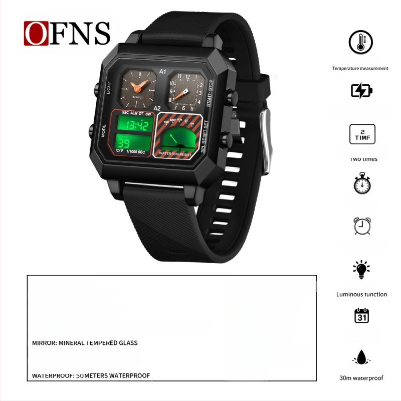 Oufanyishi väliskaubanduse elektrooniline kell mitmeotstarbeline temperatuuri mõõtmise spordikell helendav veekindel õpilaste mägironimise elektrooniline kell