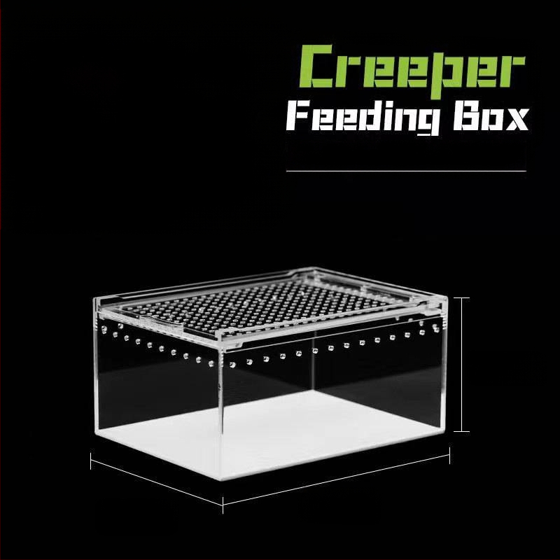 Акрилна интегрирана кутия за хранене, против изтичане на вода, катерене за домашни любимци, екологична кутия, паяк, рогата жаба, Shougong, змия, хранене на влечуги