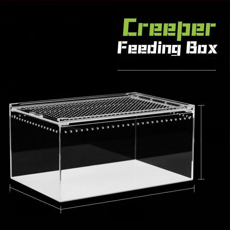 Акрилна интегрирана кутия за хранене, против изтичане на вода, катерене за домашни любимци, екологична кутия, паяк, рогата жаба, Shougong, змия, хранене на влечуги