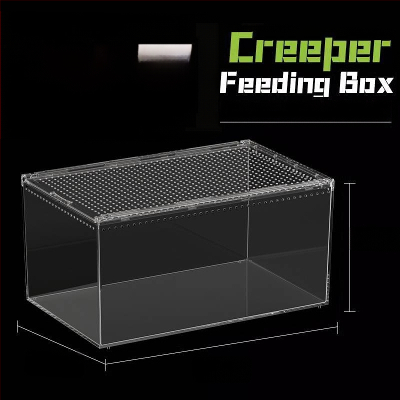 Акрилна интегрирана кутия за хранене, против изтичане на вода, катерене за домашни любимци, екологична кутия, паяк, рогата жаба, Shougong, змия, хранене на влечуги