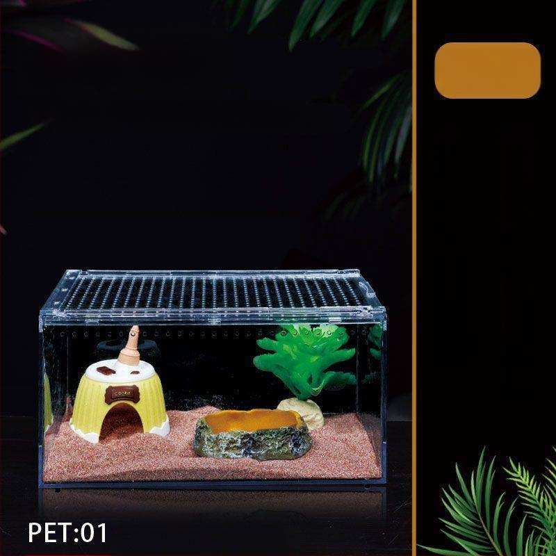 Акрилна интегрирана кутия за хранене, против изтичане на вода, катерене за домашни любимци, екологична кутия, паяк, рогата жаба, Shougong, змия, хранене на влечуги