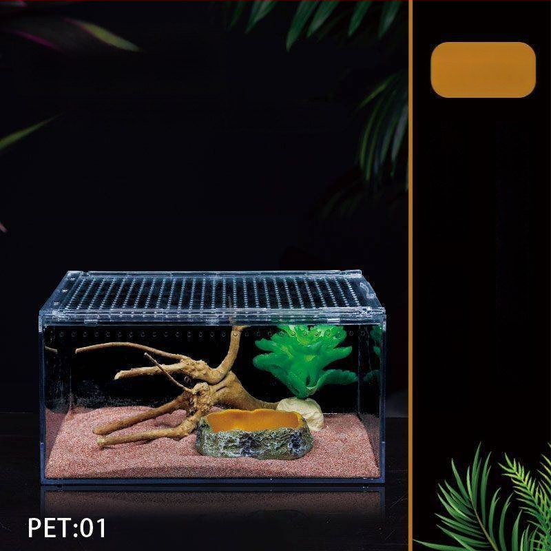 Акрилна интегрирана кутия за хранене, против изтичане на вода, катерене за домашни любимци, екологична кутия, паяк, рогата жаба, Shougong, змия, хранене на влечуги