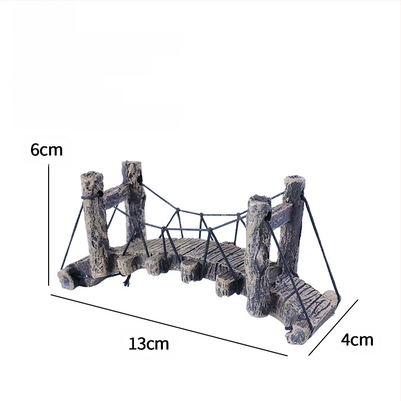 Vairumtirdzniecības maza tilta simulācija, piekaramais tilts, akvārija ainavu veidošana, virvju tilts, pārrobežu sveķu rotangpalmas tilts, dekoratīvs arkas tilts, ainavu veidošana, kabeļu tilts