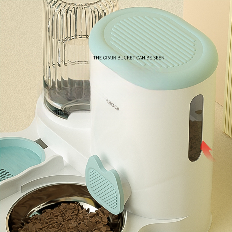 Naminių gyvūnėlių maitinimas ir vandens maitinimas „viskas viename“ vandens dozatorius iš nerūdijančio plieno šunų maisto dubenėlis katėms ryžių dubenėlis maitinimas vanduo geriamasis vanduo naminių gyvūnėlių reikmenys