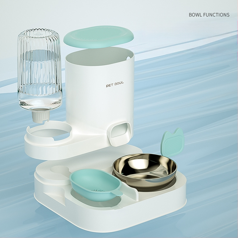 Naminių gyvūnėlių maitinimas ir vandens maitinimas „viskas viename“ vandens dozatorius iš nerūdijančio plieno šunų maisto dubenėlis katėms ryžių dubenėlis maitinimas vanduo geriamasis vanduo naminių gyvūnėlių reikmenys