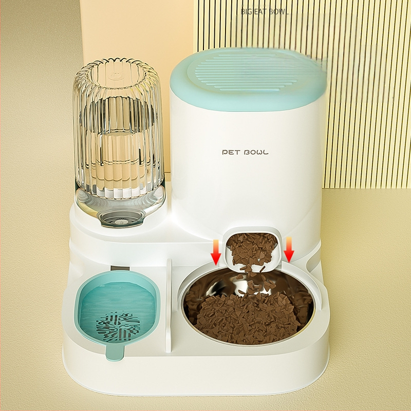 Naminių gyvūnėlių maitinimas ir vandens maitinimas „viskas viename“ vandens dozatorius iš nerūdijančio plieno šunų maisto dubenėlis katėms ryžių dubenėlis maitinimas vanduo geriamasis vanduo naminių gyvūnėlių reikmenys