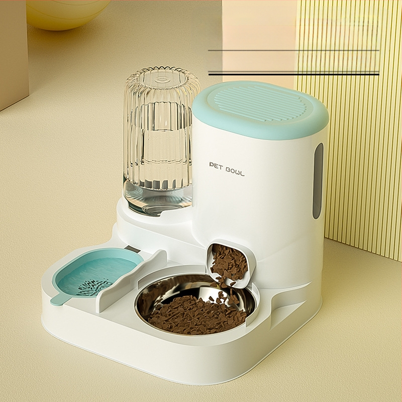 Naminių gyvūnėlių maitinimas ir vandens maitinimas „viskas viename“ vandens dozatorius iš nerūdijančio plieno šunų maisto dubenėlis katėms ryžių dubenėlis maitinimas vanduo geriamasis vanduo naminių gyvūnėlių reikmenys