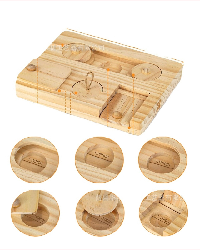 Хранилка за хамстери от бамбук, чинийка за хранене на хамстери Golden Bear, дървена играчка-хранилка за озеленяване, купа за хранене на домашни любимци