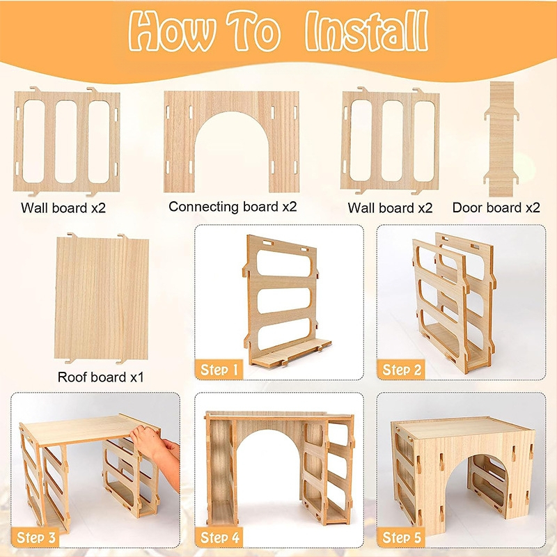 Puidust küüliku heinasöötja hamstri Jänesemaja elupaik küüliku toitmiseks heinariiul