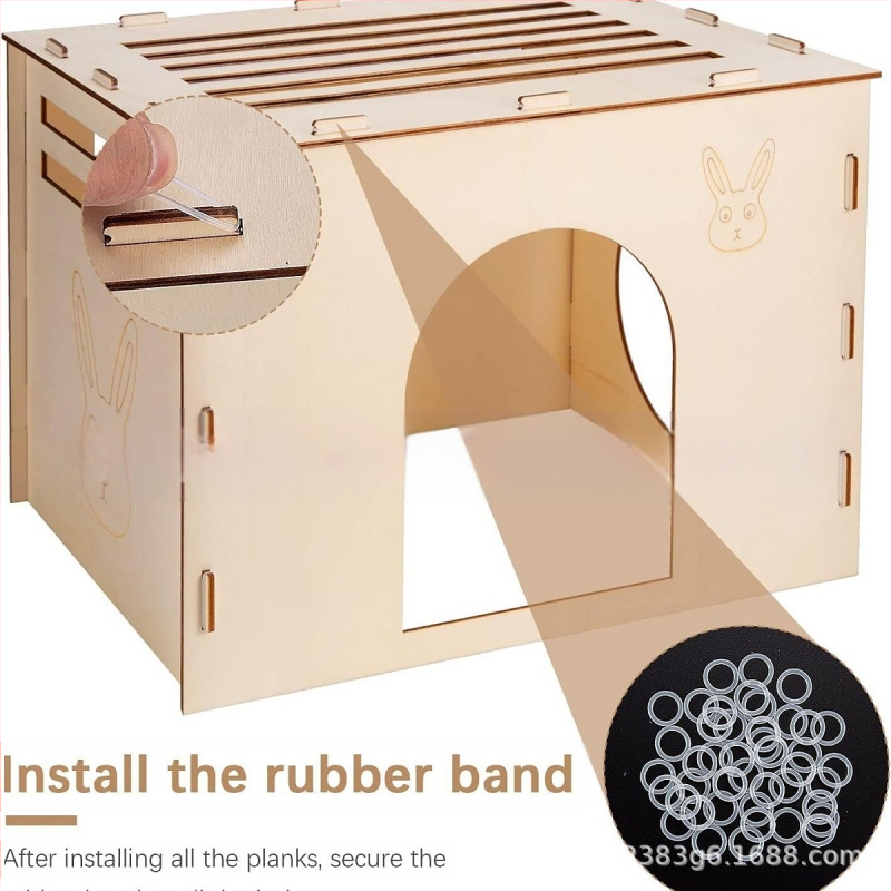 1 komplekt puidust küüliku peidupaika, küülikumaja ja peidupaika, puidust küülikumaja