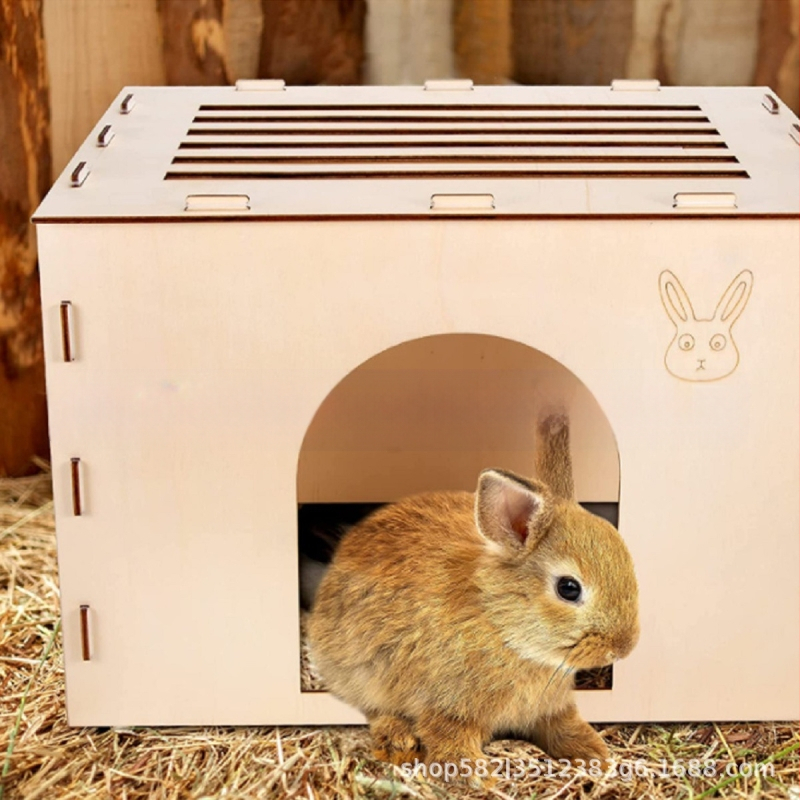 1 komplekt puidust küüliku peidupaika, küülikumaja ja peidupaika, puidust küülikumaja