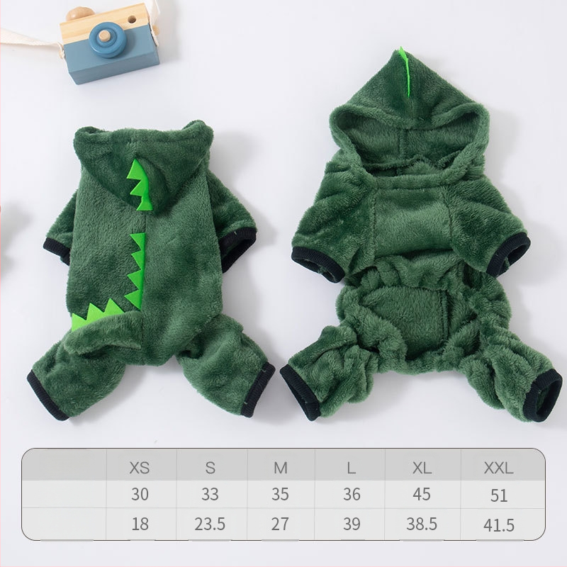 Piiriülesed lemmikloomade riided sügiseks ja talveks korallfliisist koerariided dinosauruste ümberkujundamise riided kassidele väikestele koertele universaalsed riided