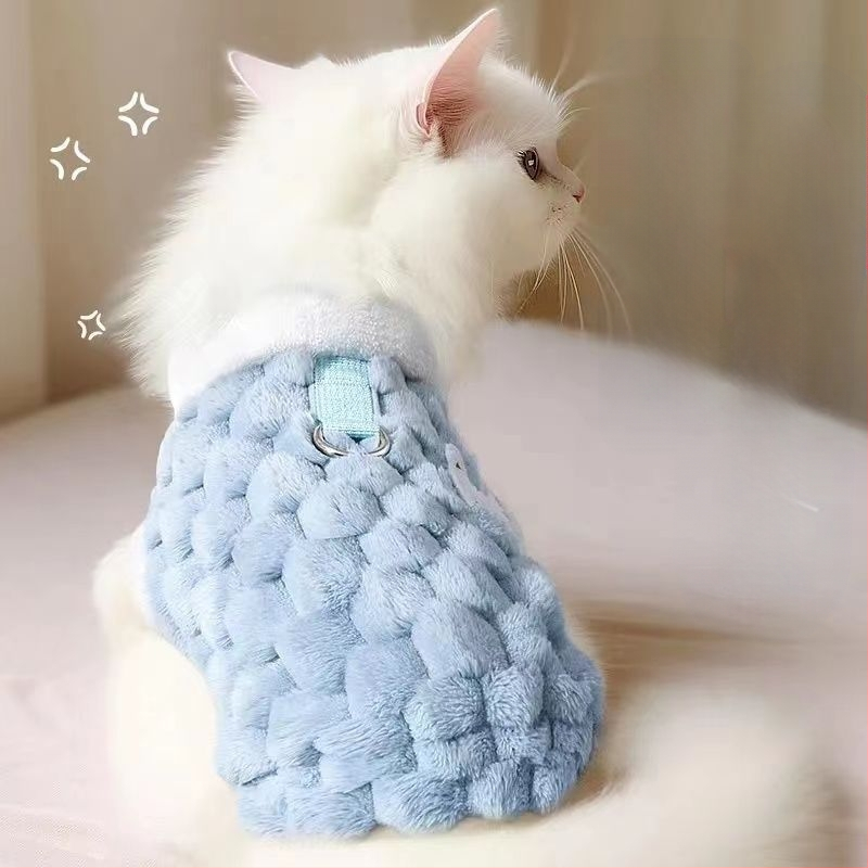 Дрехи за котки, есенни и зимни дрехи против власинки, дрехи за котки Muppet, дрехи за домашни любимци, жилетка, дрехи за котенца, нов стил