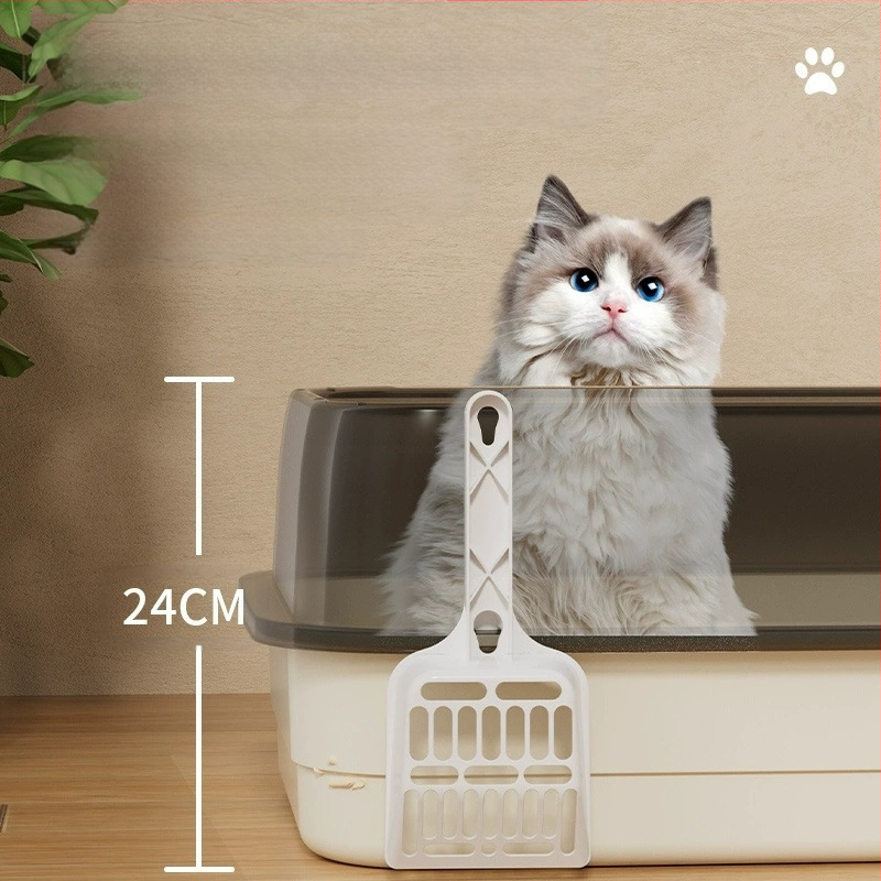 Kaķu tualetes izlietne ar lielu filtru, smilšu pedāli un pretšļakatu ventilāciju, daļēji slēgta kaķu pakaišu izlietne vairumtirdzniecībā.