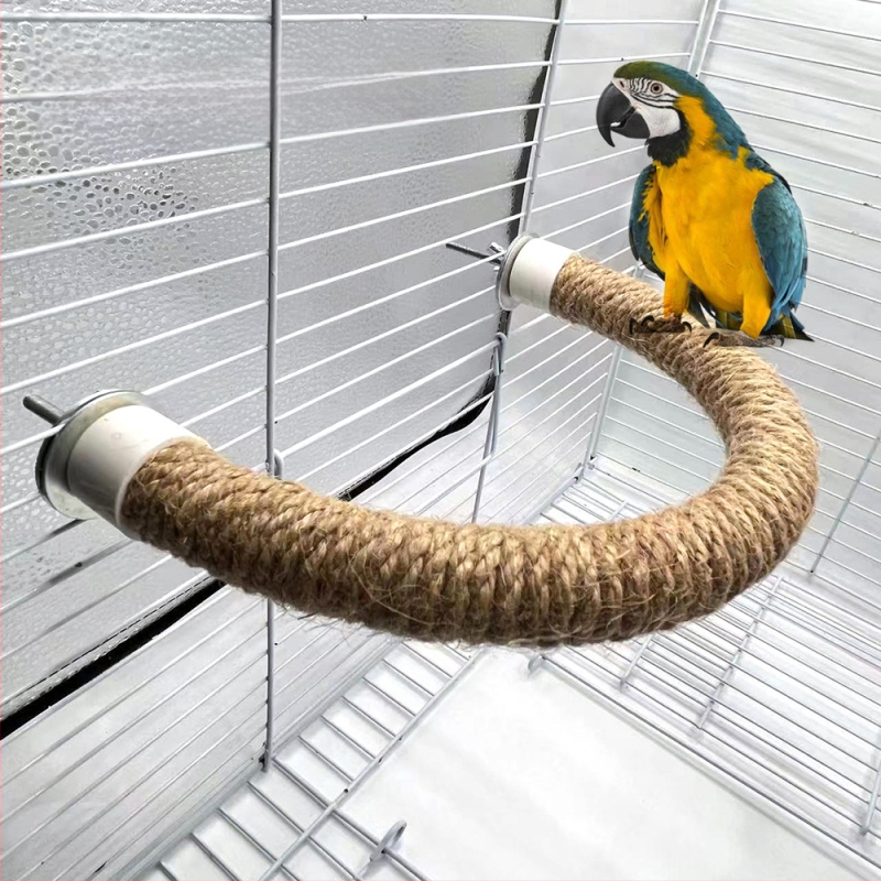 U-образна стойка за птици от сизалово конопено въже, играчка за катерене на птици, папагал, катерене, шлифоване на клюн, шлифоване на нокът, стойка за птици, стълб, аксесоари за клетка за птици