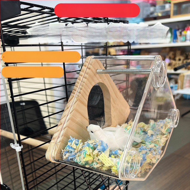 Skaidri papūgų veisimo dėžė, tigro odos bijūnas, Xuanfeng papūgos paukščio lizdas, pakabinamas lizdas, papūgos lizdas, šiltas paukščių narvelis, priedai, reikmenys