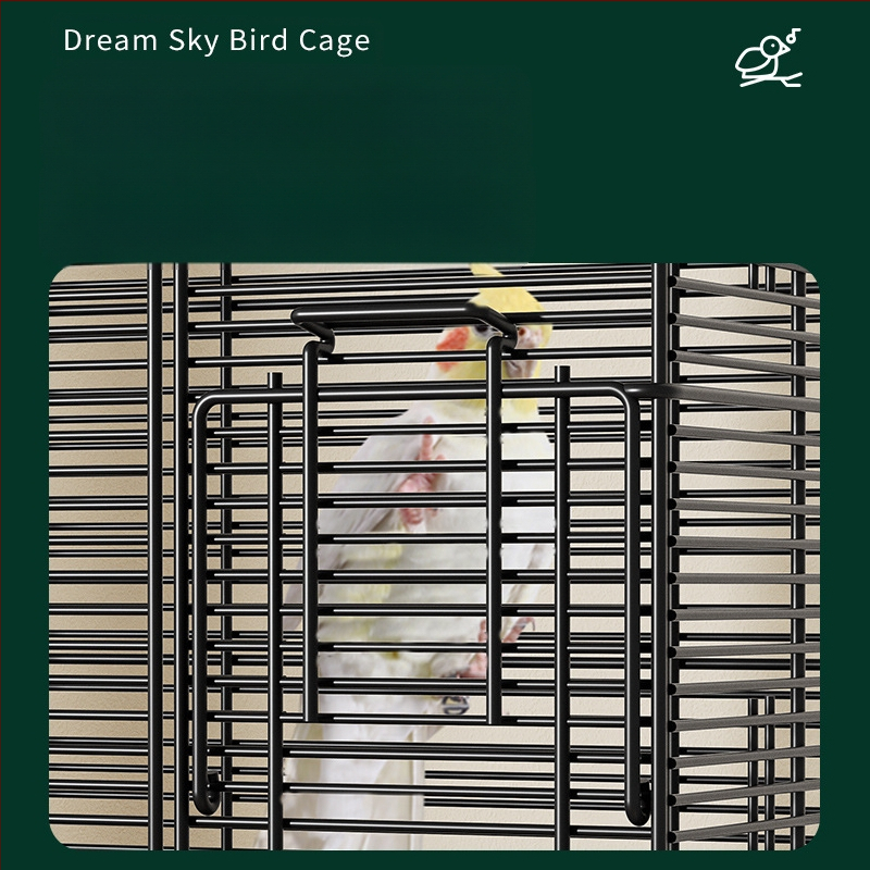 Papūgos paukščių narvelis, didelis vielinis namų dekoratyvus Xuanfeng bijūnų dviaukštis vilos formos narvelis, ypač didelis horizontalus vielinis metalinis narvelis