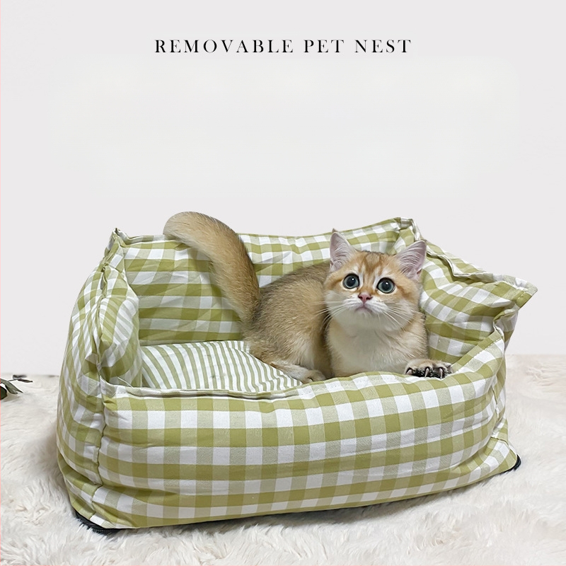 Kennel Four Seasons universaalne kassipesa väikesele, keskmisele ja suurele koerale ruuduline koeramatt soe koeravoodi lemmikloomale