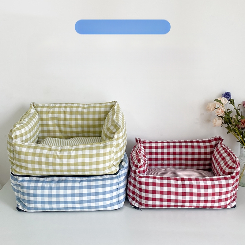 Kennel Four Seasons universaalne kassipesa väikesele, keskmisele ja suurele koerale ruuduline koeramatt soe koeravoodi lemmikloomale