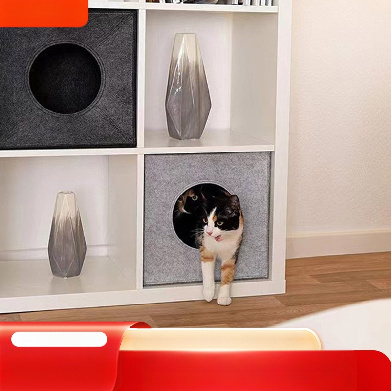 Prekogranično gnijezdo od filca za kućne ljubimce, mačje gnijezdo s podlogom koja se može ukloniti i prati, gnijezdo od filca za kućne ljubimce, veliko i po mjeri