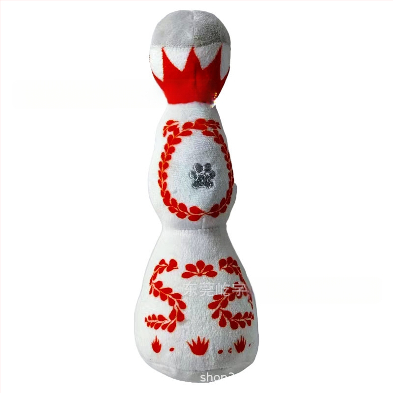 Nauja sandėlyje Pliušinis žaislas su balsu, spalvingas emalio vyno butelio formos, šuo, katė, augintinis, su balso efektu