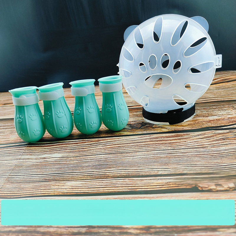 Katės galvos apdangalas su gaubtu, apsaugančiu nuo laižymo, apsaugančiu nuo įkandimo, permatomas, sferinis, kvėpuojantis. Elžbietos žiedo formos katės galvos apdangalas.