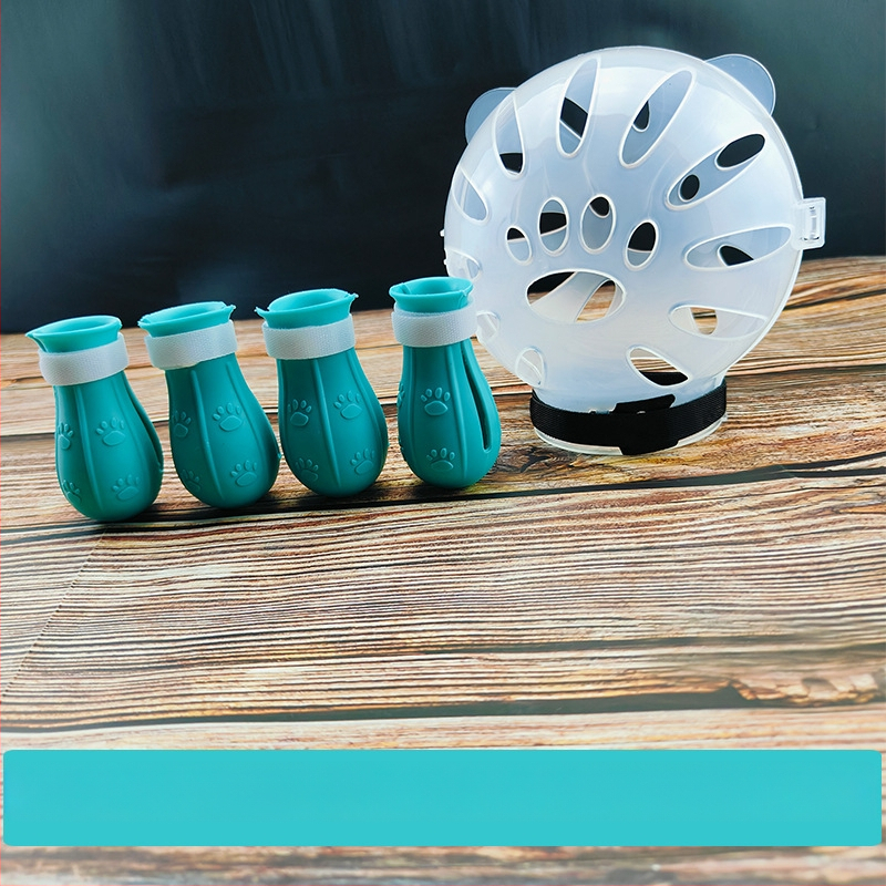 Katės galvos apdangalas su gaubtu, apsaugančiu nuo laižymo, apsaugančiu nuo įkandimo, permatomas, sferinis, kvėpuojantis. Elžbietos žiedo formos katės galvos apdangalas.