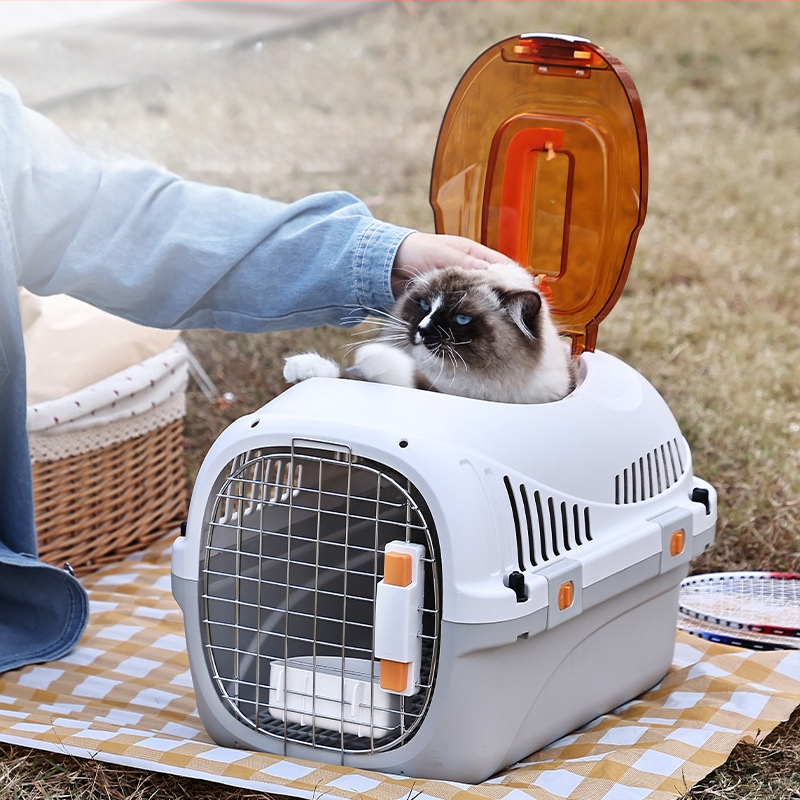 Moodne väljasõiduga lemmikloomade õhukast kaasaskantav kassi õhukast katuseaknaga koera lennuki saadetise kasti hulgimüük