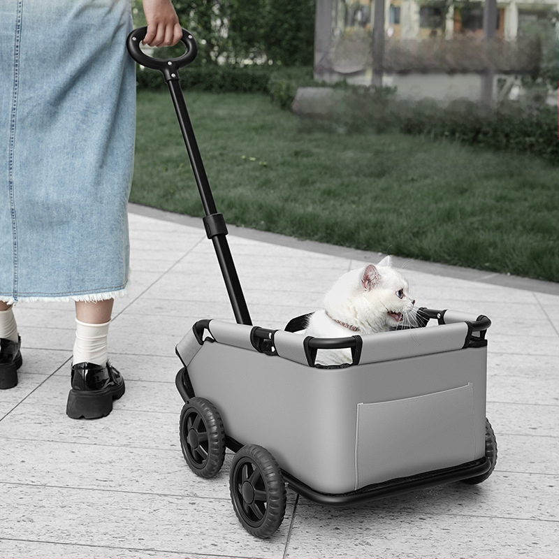 Lemmikloomakäru Koerte väljaskäimiseks Kokkupandav kerge Toiduostukäru Väikese ja keskmise suurusega koerakäru Koerte jalutuskäru Kassikäru Koerte veetav käru