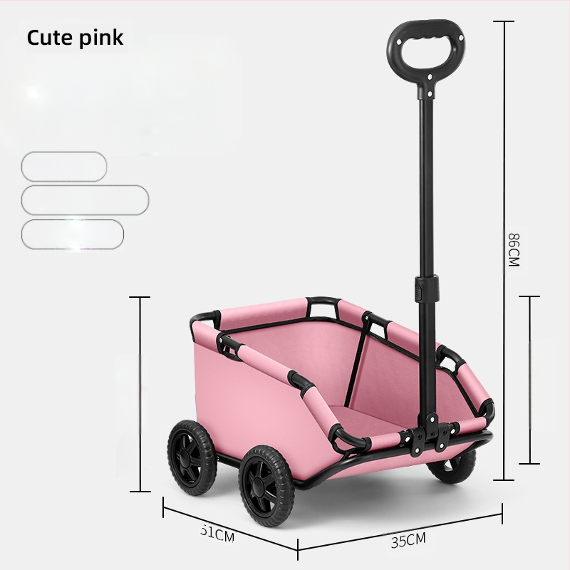 Lemmikloomakäru Koerte väljaskäimiseks Kokkupandav kerge Toiduostukäru Väikese ja keskmise suurusega koerakäru Koerte jalutuskäru Kassikäru Koerte veetav käru