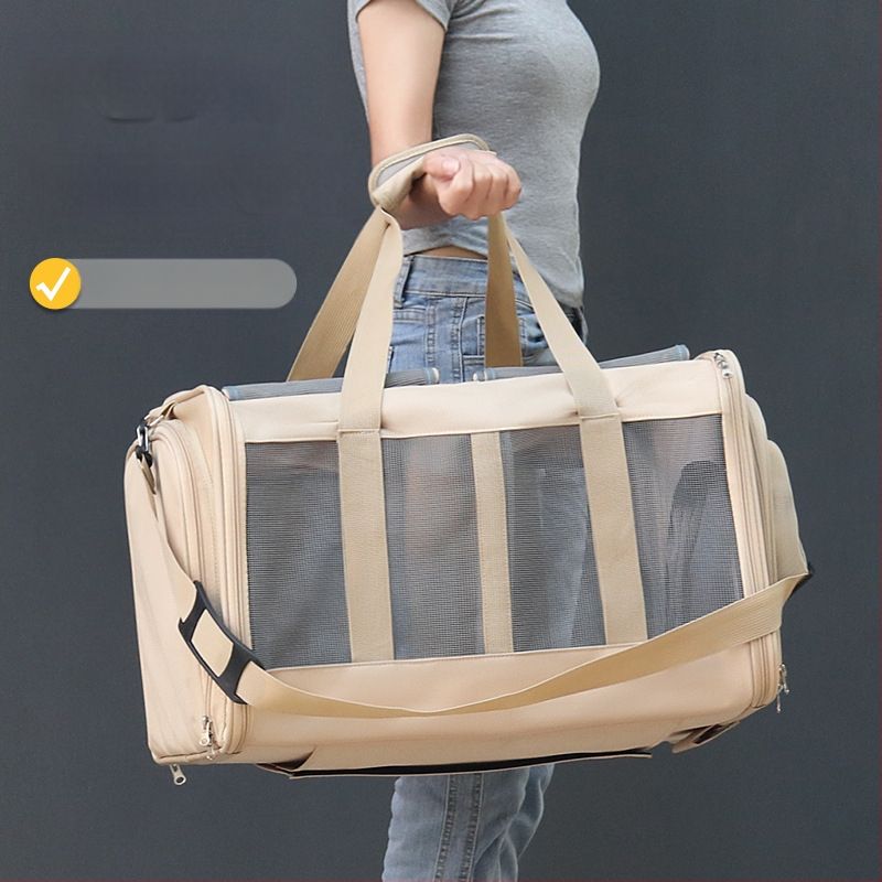 Kassikott Väljaminev kaasaskantav laiendatav käekott Kahe kassiga luukpäraga isoleeritud kokkupandav õlakott ristikere lemmikloomale