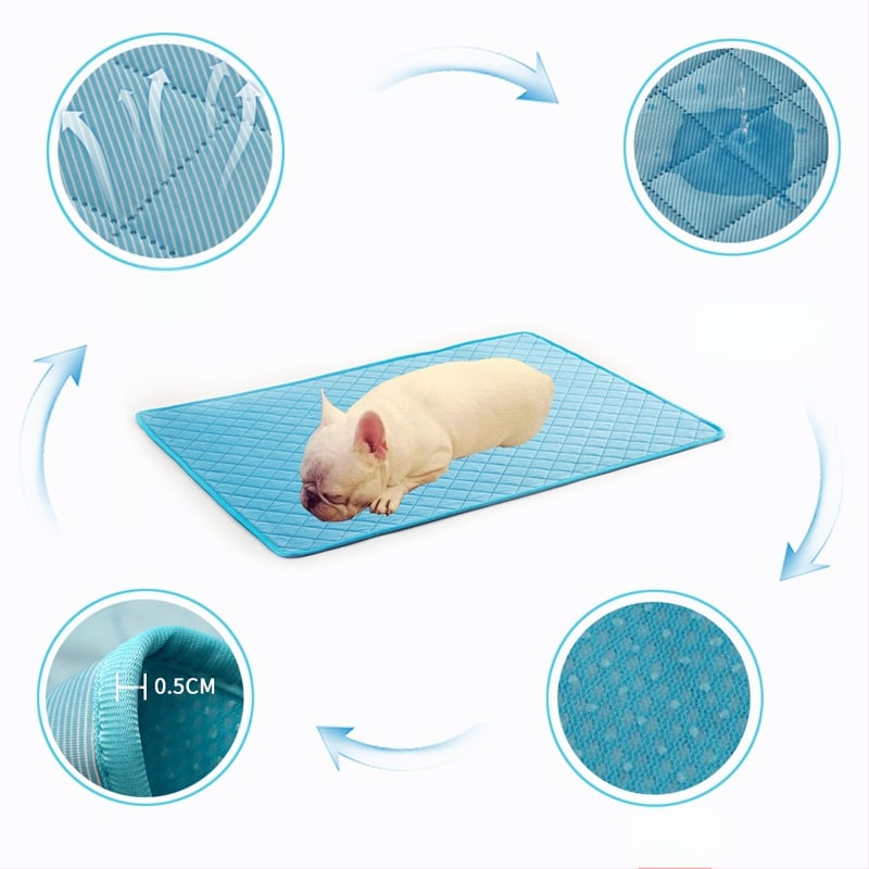 Produs nou transfrontalier, saltea pentru câini cu senzație de frig, absorbant de apă și impermeabil, saltea de răcire pentru pisici, saltea de vară pentru animale de companie, saltea de mătase de gheață, antiderapantă