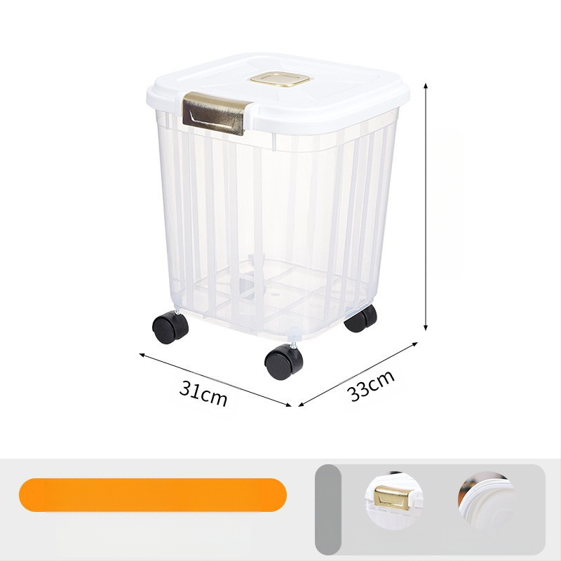 30 kg suure mahutavusega kassitoiduämber lemmikloomadele, majapidamisse suletud niiskuskindel putukakindel kassitoidu koeratoidu hoiustamine läbipaistev hoiuämber