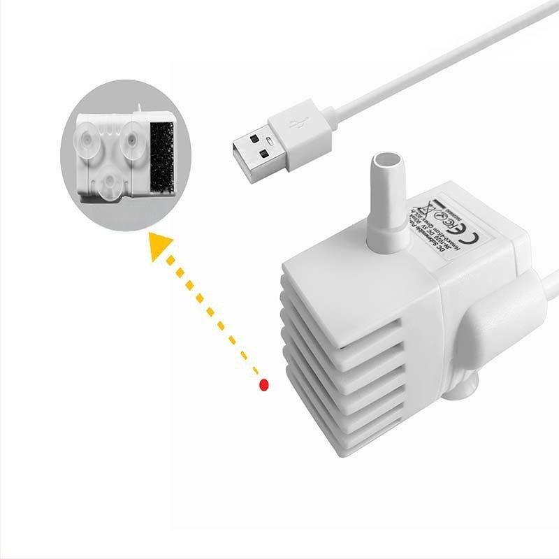 Vandens dozatoriaus priedai, vandens pompa, USB5V, su medvilne ir šviesa, reguliuojamas vandens srautas, vandens išėjimas, tylus, bešepetis