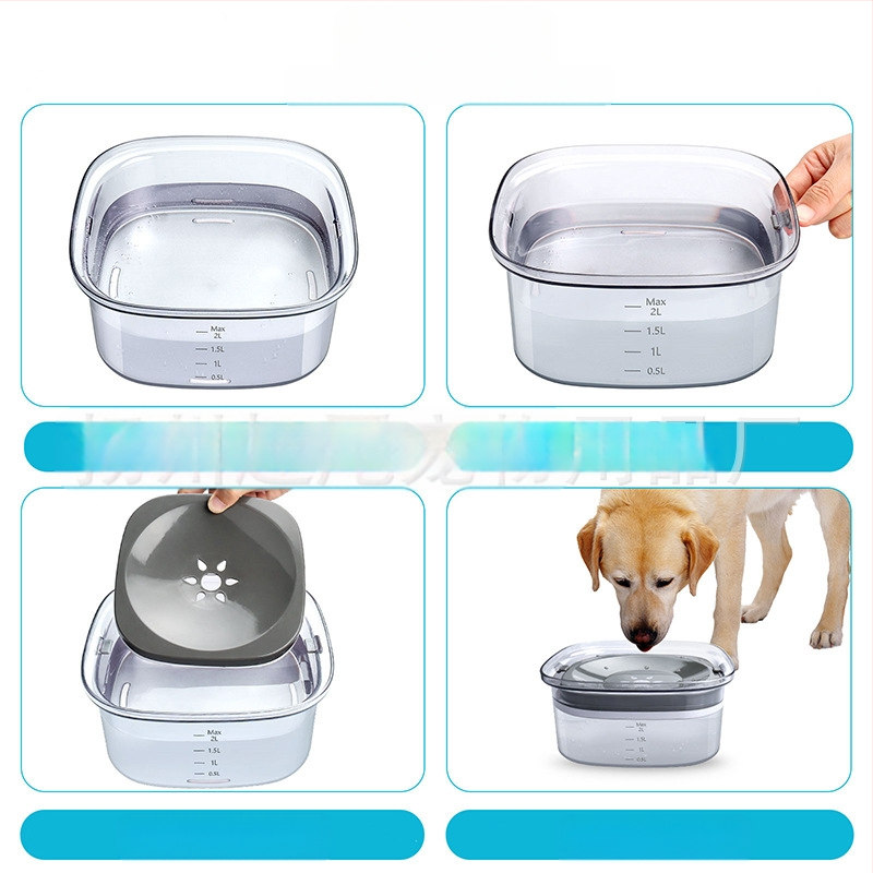 Amazon karstā izpārdošana lielas ietilpības caurspīdīga mājdzīvnieku ūdens bļoda bez mitras mutes kaķu suņu ūdens bļoda mājdzīvnieku peldoša bļoda barības piederumi