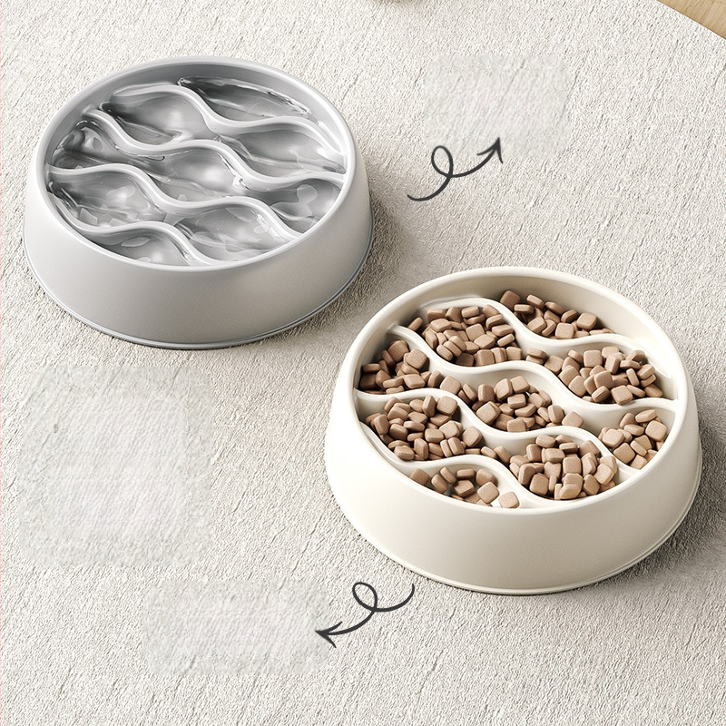 Suure mahutavusega kassikauss, paksendatud kassikauss, pritsmekindel topeltkauss, lemmikloomatoidukauss, toidukauss, aeglaselt sööv kauss, lämbumisvastane aeglase toidu kauss