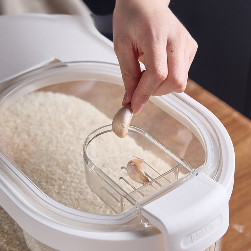 Ratiniai laikmačiai Ryžių kibiras Buitinis vabzdžiams ir drėgmei atsparus sandarus ryžių makaronų bakas Ryžių laikymo dėžė 10 kg maistinių grūdų laikymo kibiras