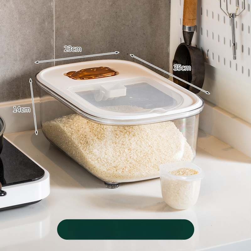 Ratiniai laikmačiai Ryžių kibiras Buitinis vabzdžiams ir drėgmei atsparus sandarus ryžių makaronų bakas Ryžių laikymo dėžė 10 kg maistinių grūdų laikymo kibiras