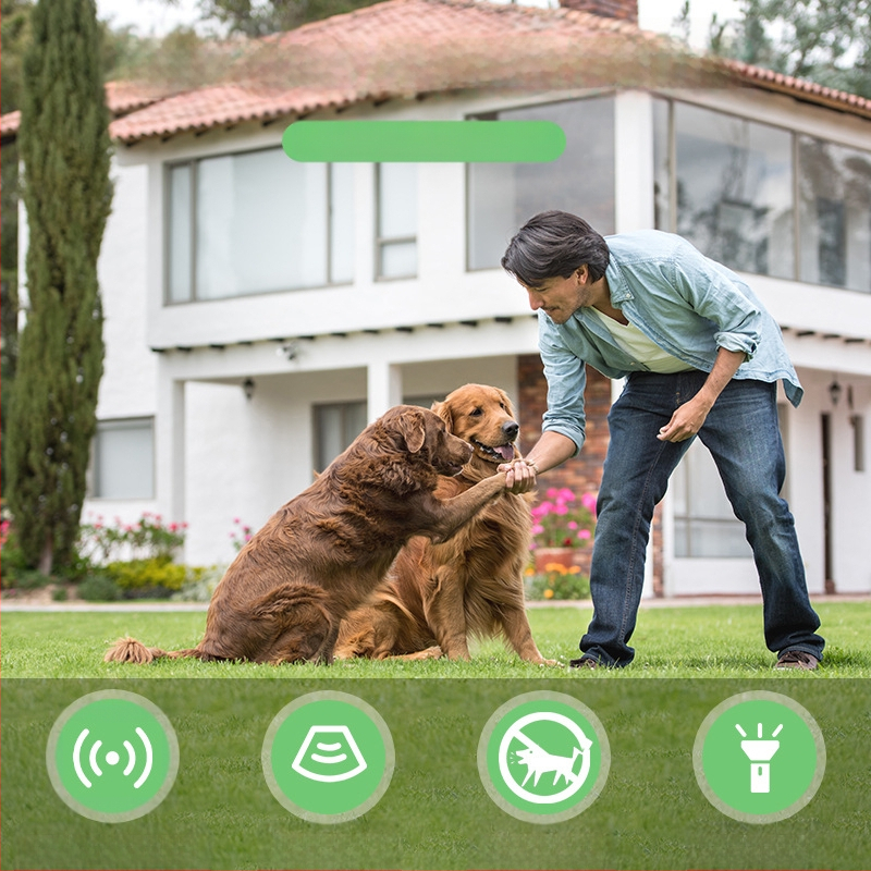 Piiriülene ultraheli koerte peletaja kolmepeaga haukumise peatamise kaasaskantav koeratreener kerge koerapeletajaga koera hammustusvastane koerapeletaja