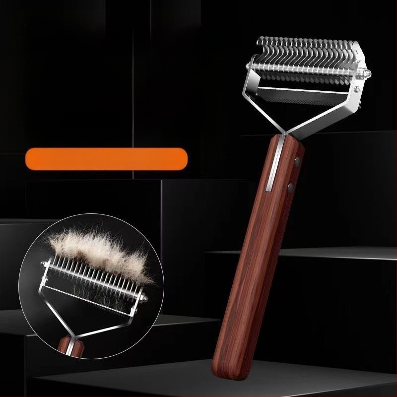 Χτένα για σκύλους με χρυσές τρίχες, κοπτικό για άνοιγμα κόμπων, χτένα κόμπων, αποτρίχωση κατά των κόμπων και αφαίρεση επιπλέουσας τρίχας, χτένα για κατοικίδια