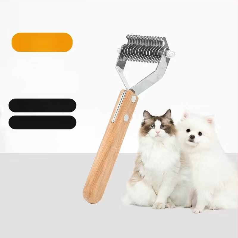 Χτένα για σκύλους με χρυσές τρίχες, κοπτικό για άνοιγμα κόμπων, χτένα κόμπων, αποτρίχωση κατά των κόμπων και αφαίρεση επιπλέουσας τρίχας, χτένα για κατοικίδια