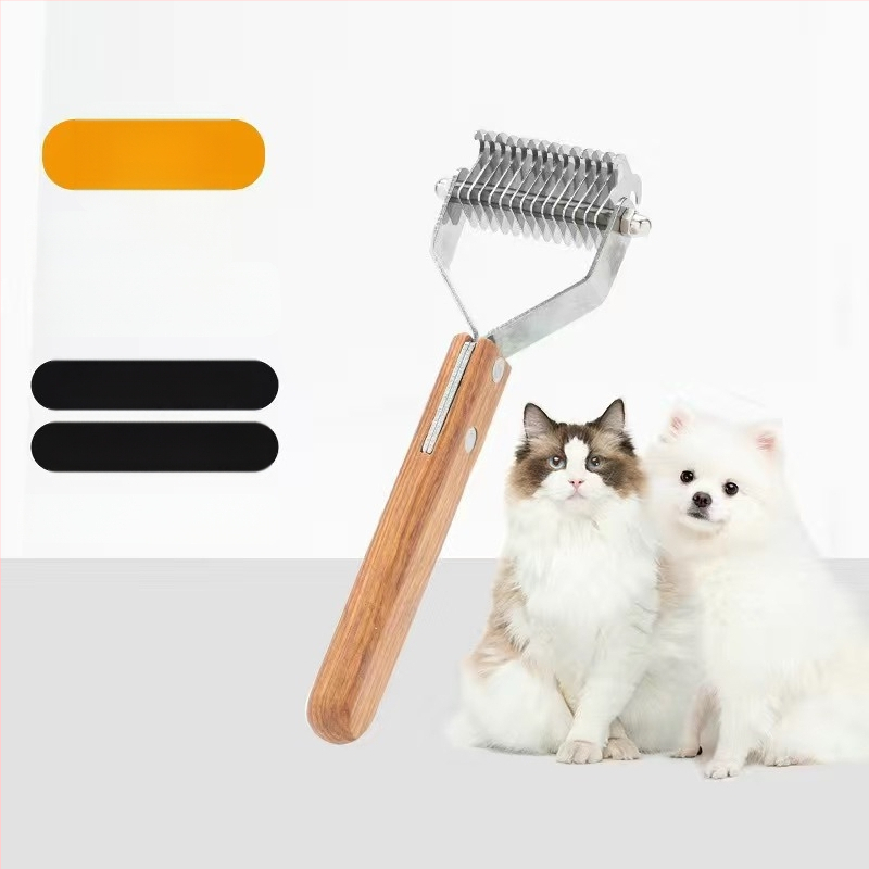 Χτένα για σκύλους με χρυσές τρίχες, κοπτικό για άνοιγμα κόμπων, χτένα κόμπων, αποτρίχωση κατά των κόμπων και αφαίρεση επιπλέουσας τρίχας, χτένα για κατοικίδια