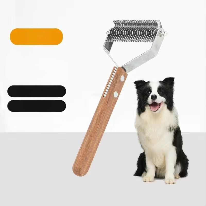 Χτένα για σκύλους με χρυσές τρίχες, κοπτικό για άνοιγμα κόμπων, χτένα κόμπων, αποτρίχωση κατά των κόμπων και αφαίρεση επιπλέουσας τρίχας, χτένα για κατοικίδια