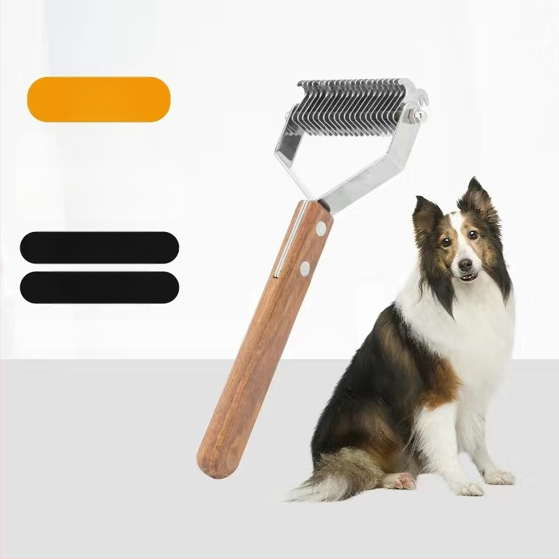 Χτένα για σκύλους με χρυσές τρίχες, κοπτικό για άνοιγμα κόμπων, χτένα κόμπων, αποτρίχωση κατά των κόμπων και αφαίρεση επιπλέουσας τρίχας, χτένα για κατοικίδια