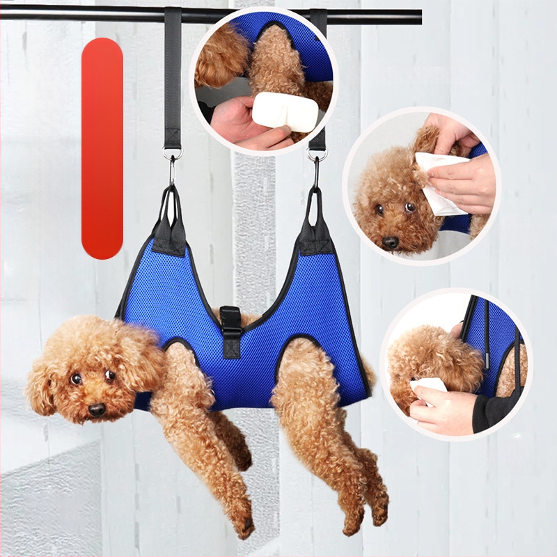 Hamac pentru tunderea unghiilor pentru pisici și câini, pentru frumusețea animalelor de companie, pentru pisici și câini de dimensiuni mici și mijlocii, fix, agățat, geantă auxiliară de spălat pisici