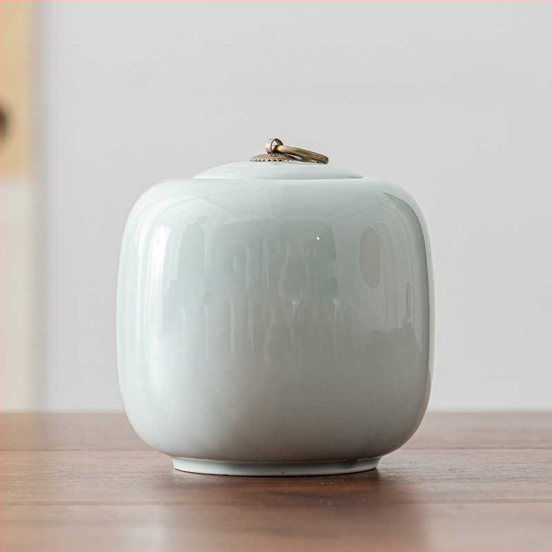 Celadon teepurgid keraamilised suured pooljin musta tee rohelise tee universaalsed suletud purgid teepakend kinkekarp logo kinkekaart