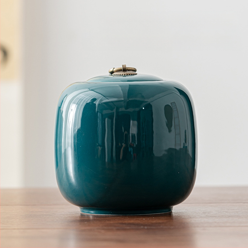 Celadon teepurgid keraamilised suured pooljin musta tee rohelise tee universaalsed suletud purgid teepakend kinkekarp logo kinkekaart