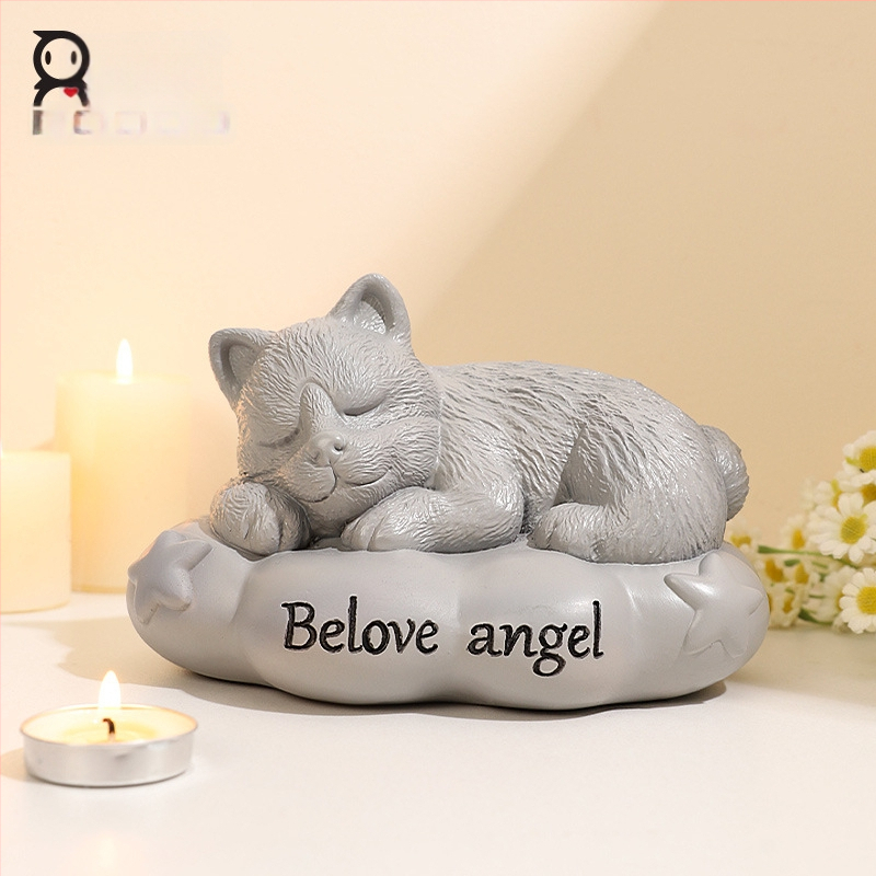 Tarpvalstybinė gyvūnų dervos imitacijos akmens augintinių atminimo urna angelui, šuniui, katei, augintinių kremavimo dėžutė didmeninė prekyba