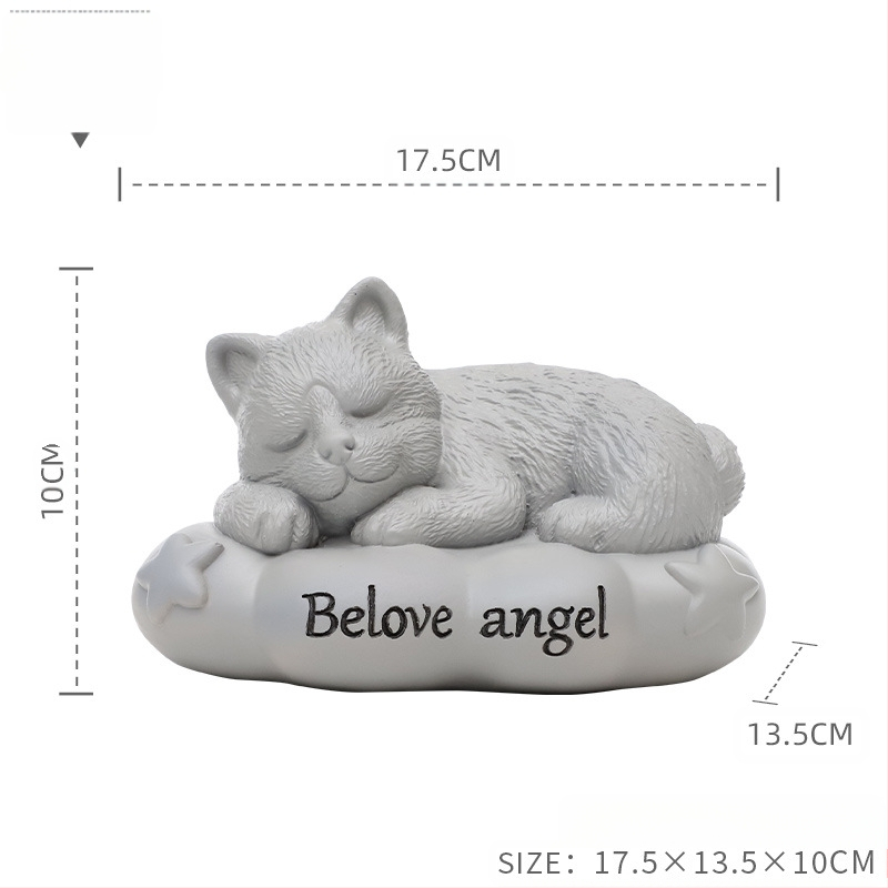 Tarpvalstybinė gyvūnų dervos imitacijos akmens augintinių atminimo urna angelui, šuniui, katei, augintinių kremavimo dėžutė didmeninė prekyba