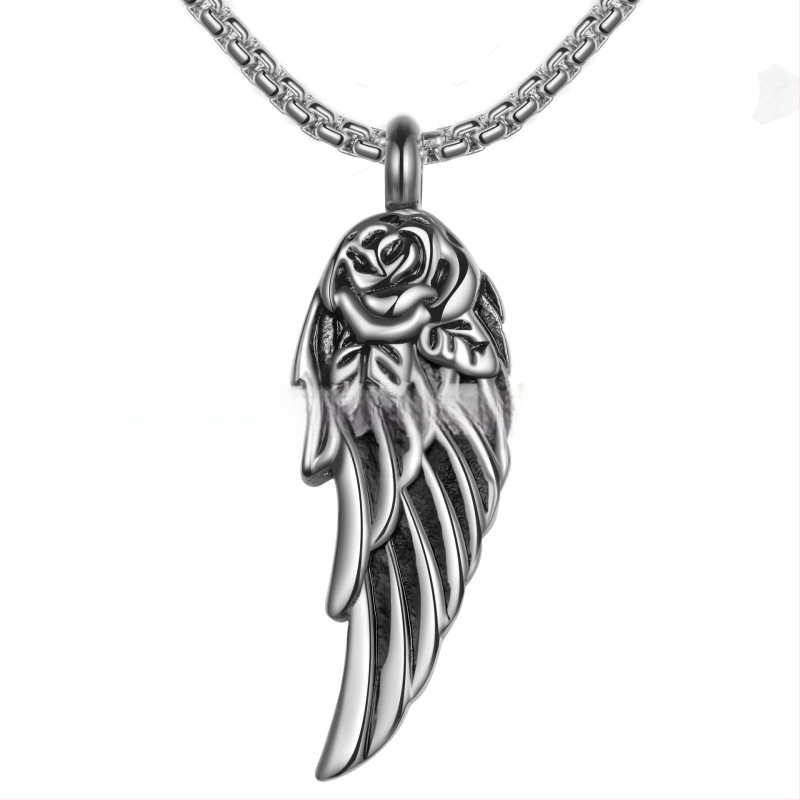 Roostevabast terasest sulgedest tiibadega roosist parfüümipudeli ripats armastatud lemmiklooma tuha mälestuskaelakee